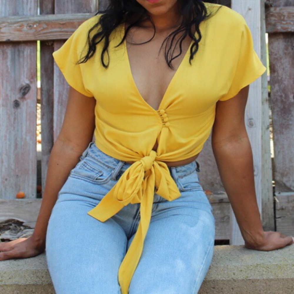 Front tie blouse